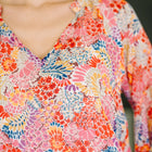 Modern Meadow V-Neck Puff Sleeve Blouse