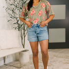 More Than Butterflies Floral V-Neck Top