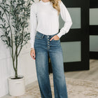 Necessary Closet Space Long Sleeve Top in White