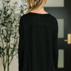 Never Been So Sure Lace Accent Henley Top in Black