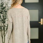 Never Been So Sure Lace Accent Henley Top in Taupe