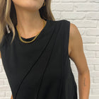 New Normal Pleat Detail Sleeveless Top in Black