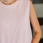 New Normal Pleat Detail Sleeveless Top in Pink
