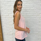 New Normal Pleat Detail Sleeveless Top in Pink