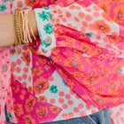 No Hesitation Mixed Print Blouse