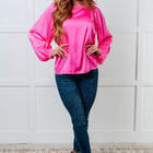 Not Exaggerating Satin Puff Sleeve Blouse