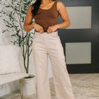 Only Pair High Waisted Wide Leg Bottoms in Linen