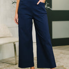 Only Pair High Waisted Wide Leg Bottoms in Navy