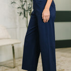 Only Pair High Waisted Wide Leg Bottoms in Navy