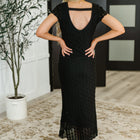 On the Town Lace Scoop Neck Dress in Black