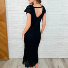 On the Town Lace Scoop Neck Dress in Black