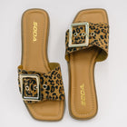 Opera Square Toe Buckle Slip On Sandal