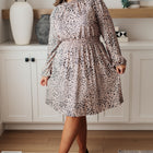 Ophelia Animal Print Shirred Waist Dress