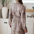 Ophelia Animal Print Shirred Waist Dress