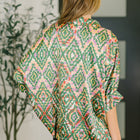 Optical Illusion Button Up Blouse