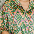 Optical Illusion Button Up Blouse