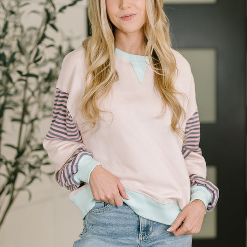 Outside the Lines Oversized Color Block  Pullover