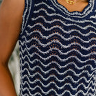 Own the Chill Wavy Striped Top in Navy