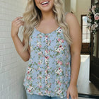 Garden Party Ready Floral Button Tank
