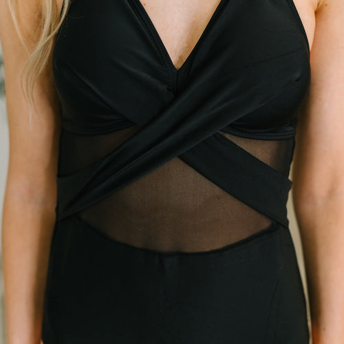 Palma Mesh Detail Halter Swimsuit