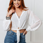Pause and Reflect Tie Front Button Up Shirt