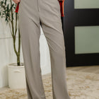 Peachy Keen Straight Leg Trousers in Stone Taupe