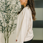 Petal Poise Floral Applique Pullover in Neutral