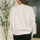 Petal Poise Floral Applique Pullover in Neutral