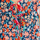 Petal to the Metal Flutter Sleeve Dress in Navy/Coral