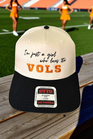 SC - Vols I’m Just a Girl Natural/Black Embroidered Hat