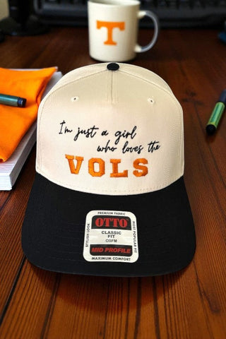 SC - Vols I’m Just a Girl Natural/Black Embroidered Hat