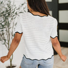 Pinkies Up Knit Top in White