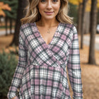Pinky Plaid - Peplum