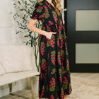 Quiet Life Notch Neck Tiered Dress in Black