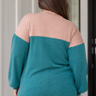 Retro and Ribbed Floral Color Block Top