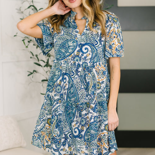Right Here, Waving Boho V-Neck Dress