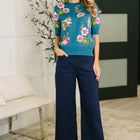 Right for Each Other Knit Floral Top