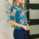 Right for Each Other Knit Floral Top