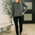 Rooftop View Raglan Sleeve Henley Top