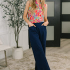 Sea Spray Collared Sleeveless Top in Island Bloom