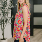 Sea Spray Collared Sleeveless Top in Island Bloom