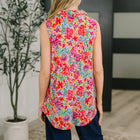 Sea Spray Collared Sleeveless Top in Island Bloom