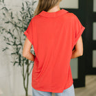 Sea You Soon Collared Top in Hot Coral