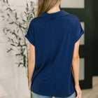Sea You Soon Collared Top in Navy