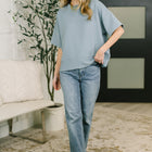 Sense of Clarity Boxy Top in Blue Grey