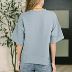 Sense of Clarity Boxy Top in Blue Grey