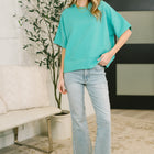 Sense of Clarity Boxy Top in Turquoise