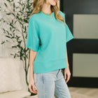 Sense of Clarity Boxy Top in Turquoise