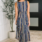 Sierra Spirit Gathered Tiered Dress in Navy