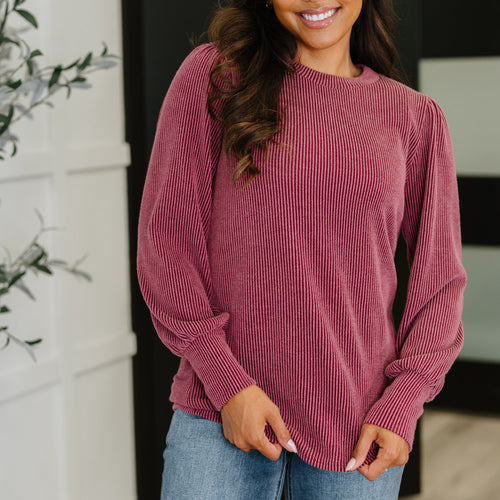 Simply Styled Balloon Sleeve Knit Top
